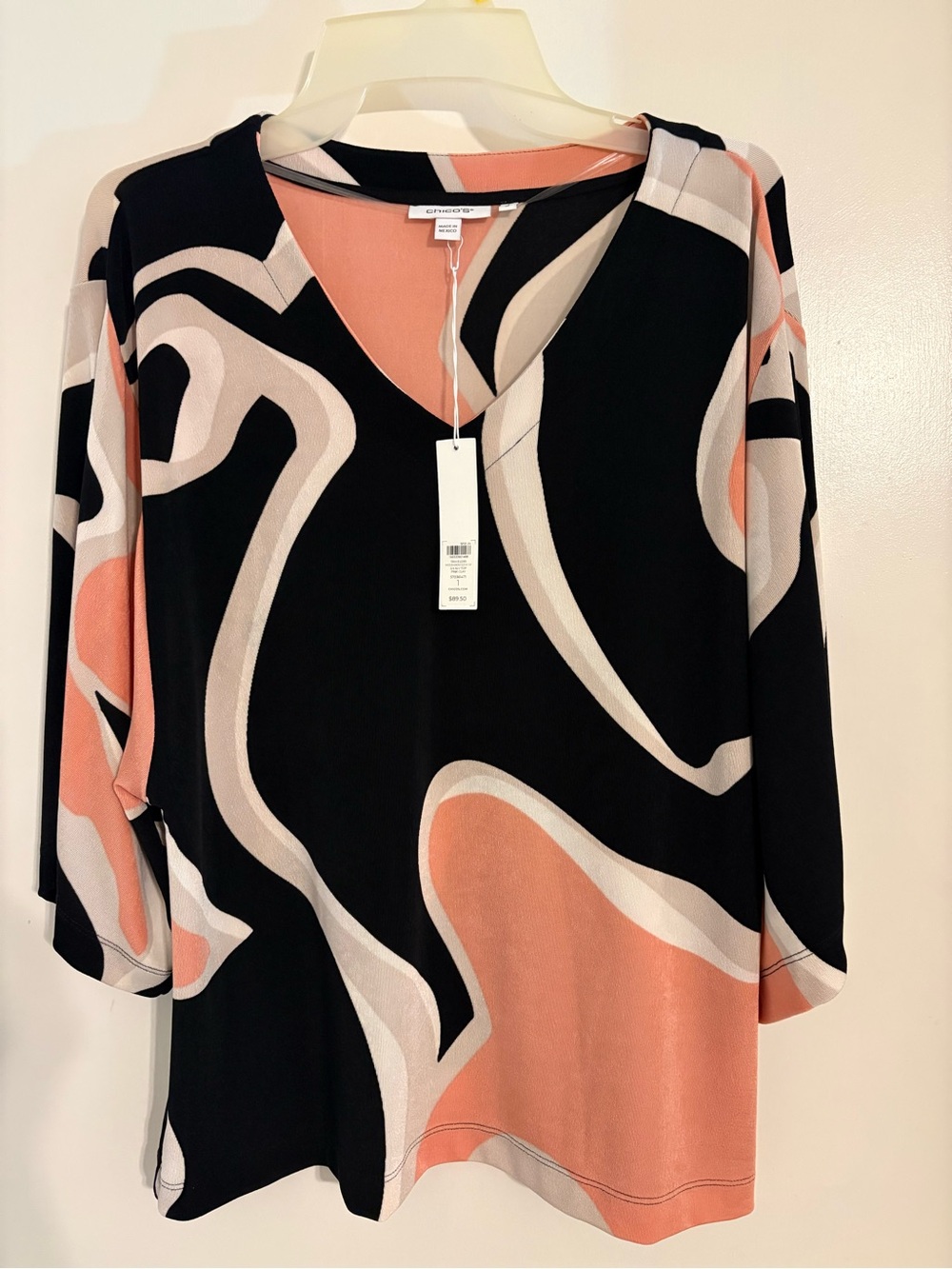 CHICO'S WOMEN'S WRINKLE-FREE TRAVELERS PULLOVER TOP - SIZE MEDIUM